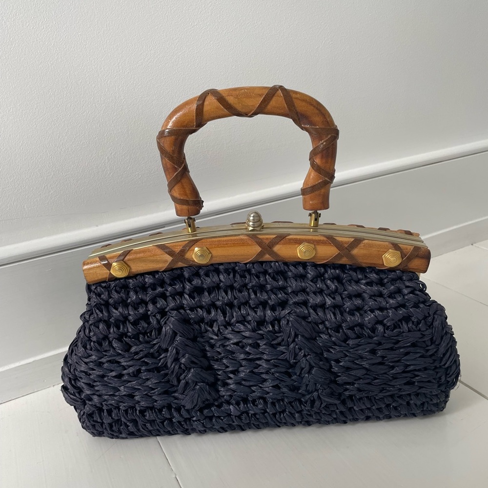 Vintage Marcus Brothers raffia bag